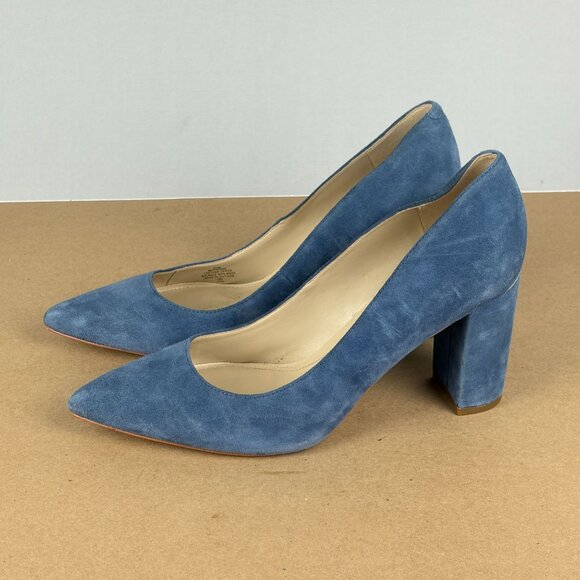 Marc Fisher Viviene Suede Pumps Womens 8.5 Dusty Blue Heels Comfort - Picture 10 of 10